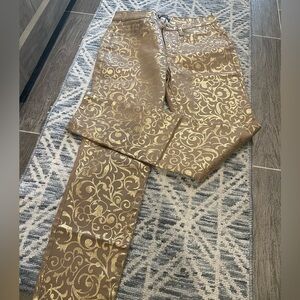 NWOT VENUS Gold and Brown Patterned Pants
